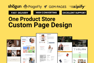 make shopify one product store with pagefly, gempages, shogun