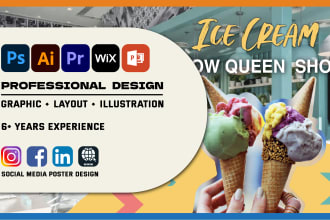 create any graphic design and illustration work