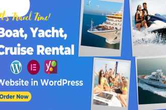 create boat, yacht, cruise, jet ski and party boat rental website