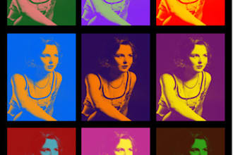 create a Warhol style pop art board using your portrait