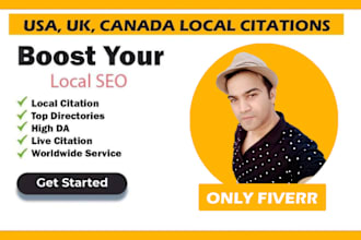 build top USA, UK, canada local citations and backlinks