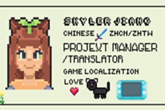 provide english and chinese games localization and translation and lqa