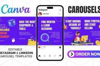 design editable social media instagram and linkedin carousel posts in canva