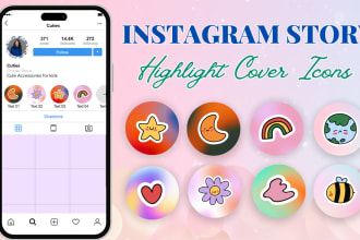 design creative custom instagram story highlight cover icons in canva