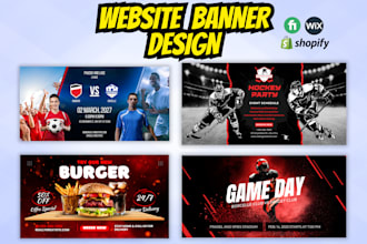 modern wix and shopify website banners or sliders