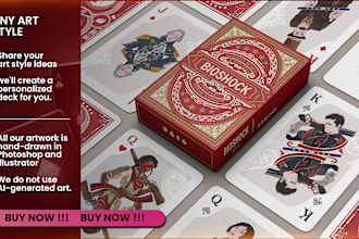 design fully completed playing cards deck from your idea