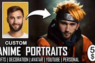 draw amazing anime character portraits, manga illustrations in 2 hour