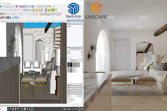 realistic interior  exterior renders with sketchup enscape