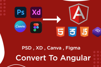 convert psd, figma, xd to angular website
