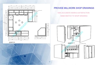 work on quote shop drawings for millwork using autocad and cabinet vision