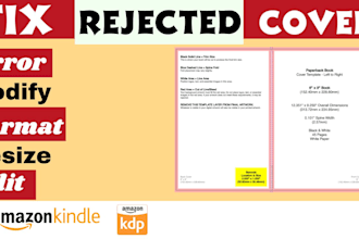 fix, edit, and resize book cover for kdp, ingram spark, lulu