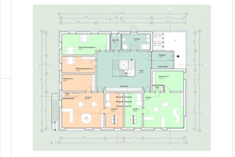 draw architectural 2d floor plan, section, elevation