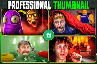 create professional thumbnails horror gaming for your channel youtube