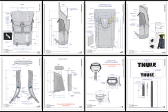 create detailed drawings any kind of bags tech pack drawings