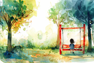 create watercolor children book illustration