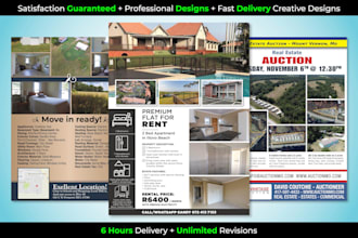 design professional real estate flyer, property flyer, and listing flyer