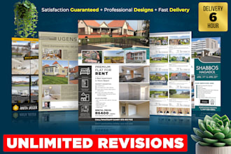 design stunning real estate flyer or real estate brochure