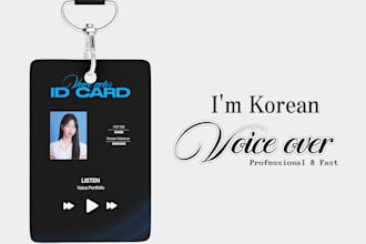 provide professional korean voiceover