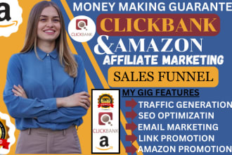 build clickbank affiliate marketing, amazon website promotion sales funnel