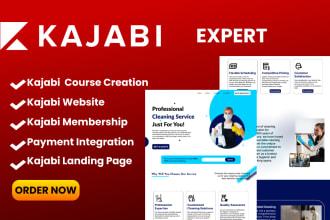 build your kajabi landing page, kajabi website, kajabi online course fast