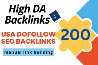 200 high da authority USA pr9 SEO backlinks service link building