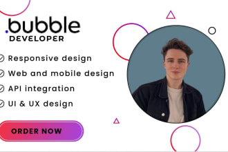 be your bubble app developer build bubble app bubble io website on webflow