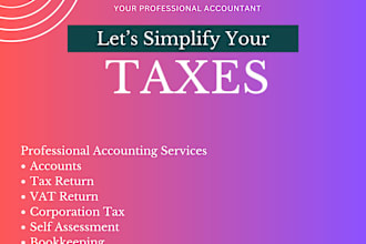 optimize UK vat, corporation tax and organize bookkeeping