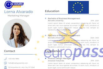 design professional europass CV and cover letter for you