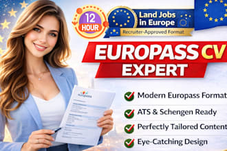 design UK, USA, federal, europass CV within 12 hours