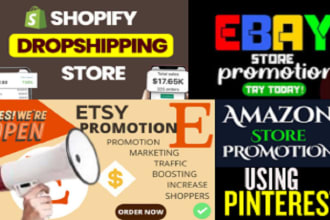 do etsy shop, amazon, ebay or shopify store promotion using pinterest marketing