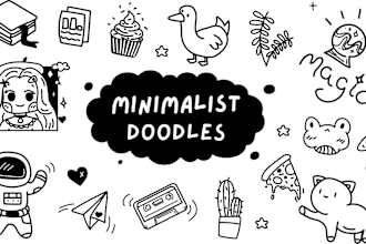 draw doodle line art minimalist illustrations and icons