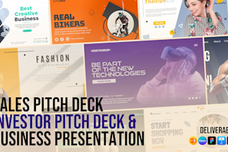 design sales pitch, investor, and deck presentation
