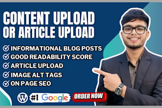 proficiently upload content, articles to website as your VA