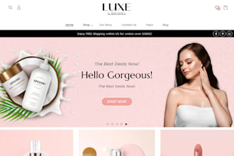 design beauty store cosmetic shopify store skincare store beauty shopify website
