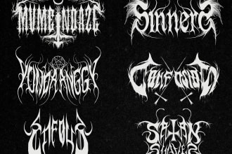 design black death brutal doom metal logo for band