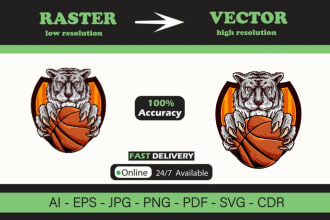 do vector tracing, cleanup, redraw logo, image to vector
