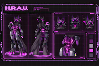 draw character sheet design or reference sheet for you