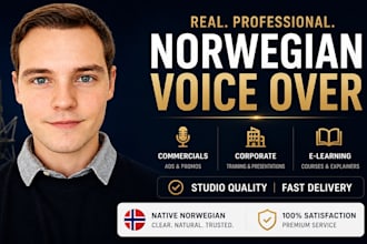 record a natural professional norwegian voice over