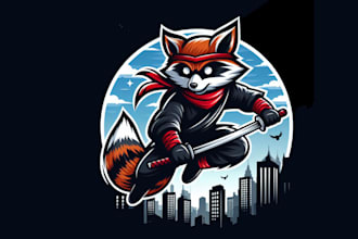 design super animal ninja mascot logo for you ith satisfaction guaranteed
