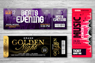 design elegant event ticket and invitation for your wedding