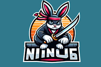 make an amazing rabbit ninja mascot logo for your company