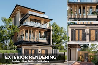 create a photorealistic 3d exterior for your house and villa