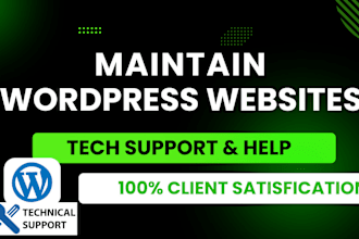 do wordpress maintenance, website update,  technical support
