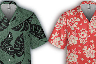 design a tropical hawaiian shirt for printify
