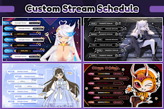 create cute stream schedule for streamer or vtuber