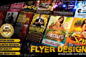 do amazing dj, music, club, party, event flyer or brochure design