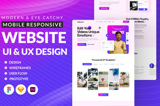 do responsive website UI UX design, figma website and landing page design