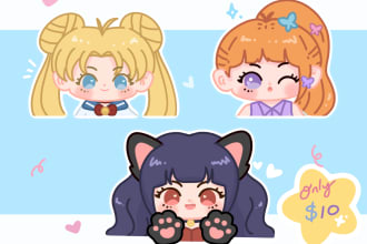 create a kawaii chibi headshot for you
