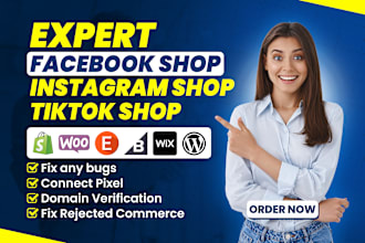 set up facebook shop, tiktok, instagram shop, meta pixel, shopfiy integration