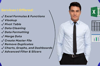 excel data entry, merge, vlookup, clean up formatting, pivot